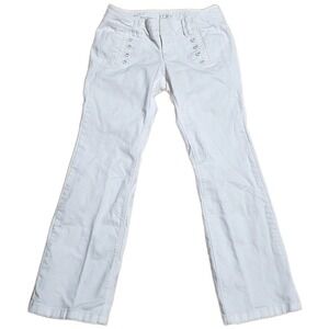 LOFT Modern Bootcut Denim Pants Women's Size 6P White Casual Dressy